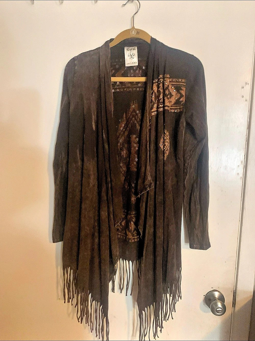 Vocal Women'Small Cotton Fringed Geometric Jacket Size Small